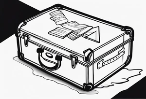 Cardboard suitcase tattoo idea