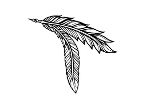 spiritual bold line feather indian tattoo idea