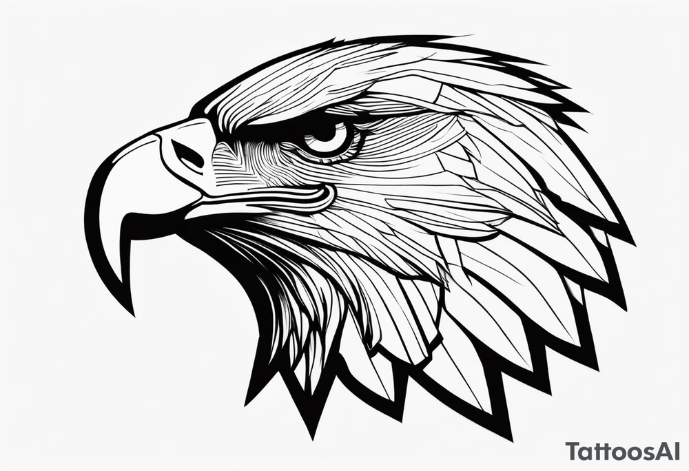 Basic drawed eagle tattoo idea