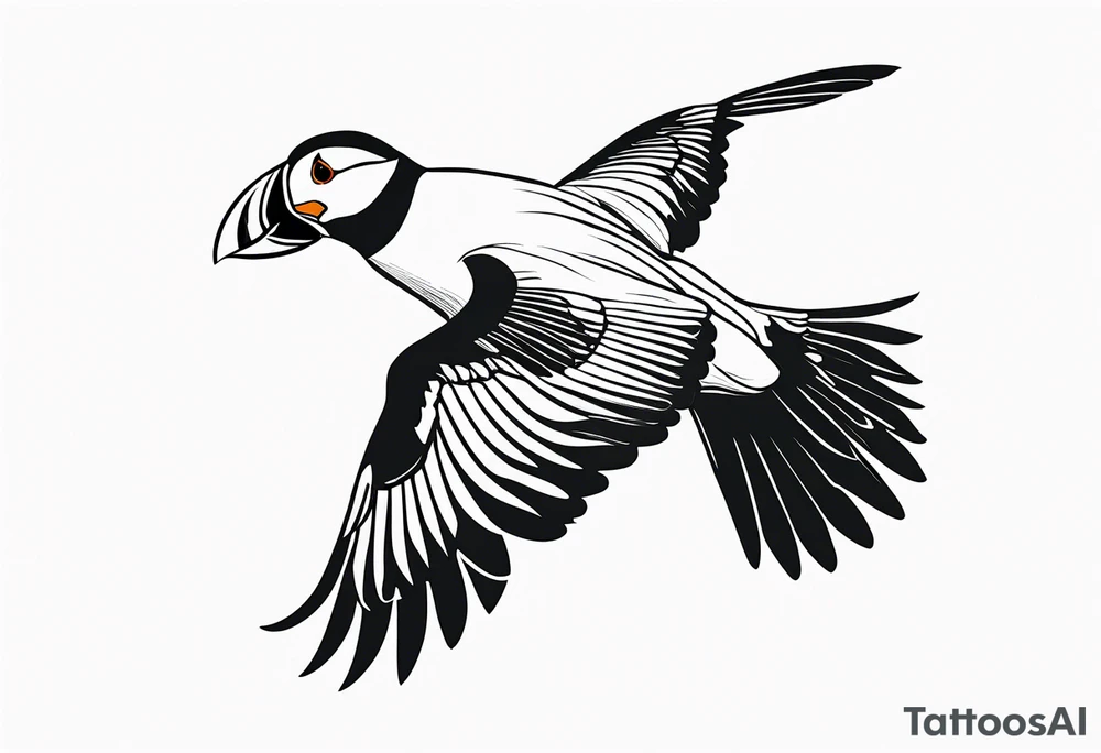 a flying puffin
 - forarm Tattoo tattoo idea