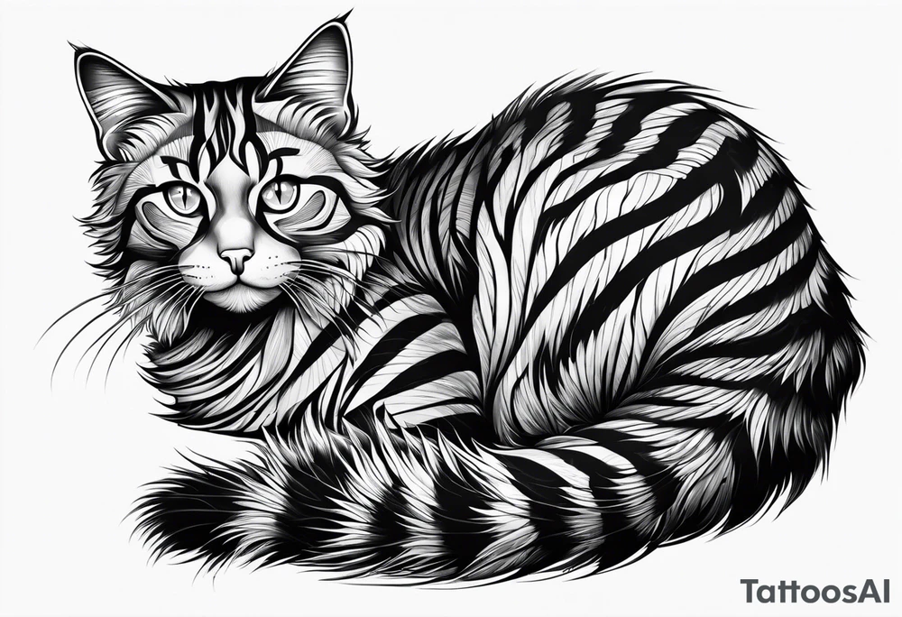 Striped cat tattoo idea