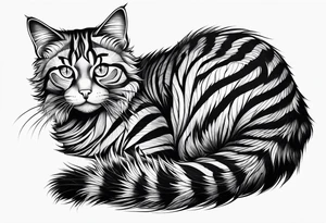Striped cat tattoo idea