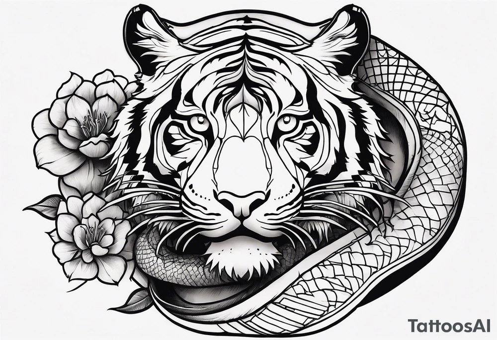 tiger crane
 snake tattoo idea