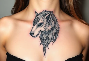 A  sheepwolf growlingas a mystical creature tattoo idea