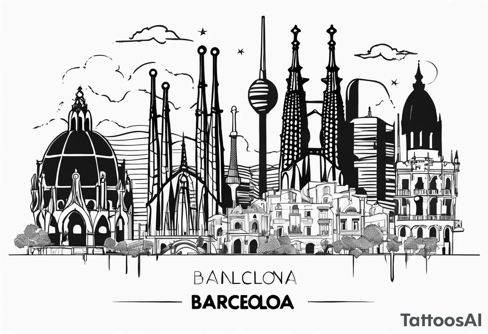 City of Barcelona and Barcelona culture tattoo idea