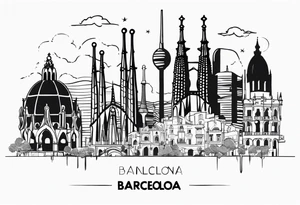 City of Barcelona and Barcelona culture tattoo idea