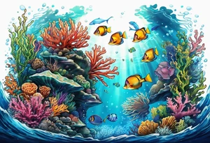 Underwater reef tattoo idea