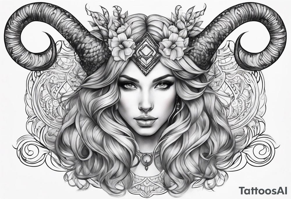 Feminine Capricorn tattoo tattoo idea