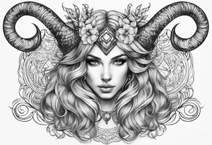 Feminine Capricorn tattoo tattoo idea
