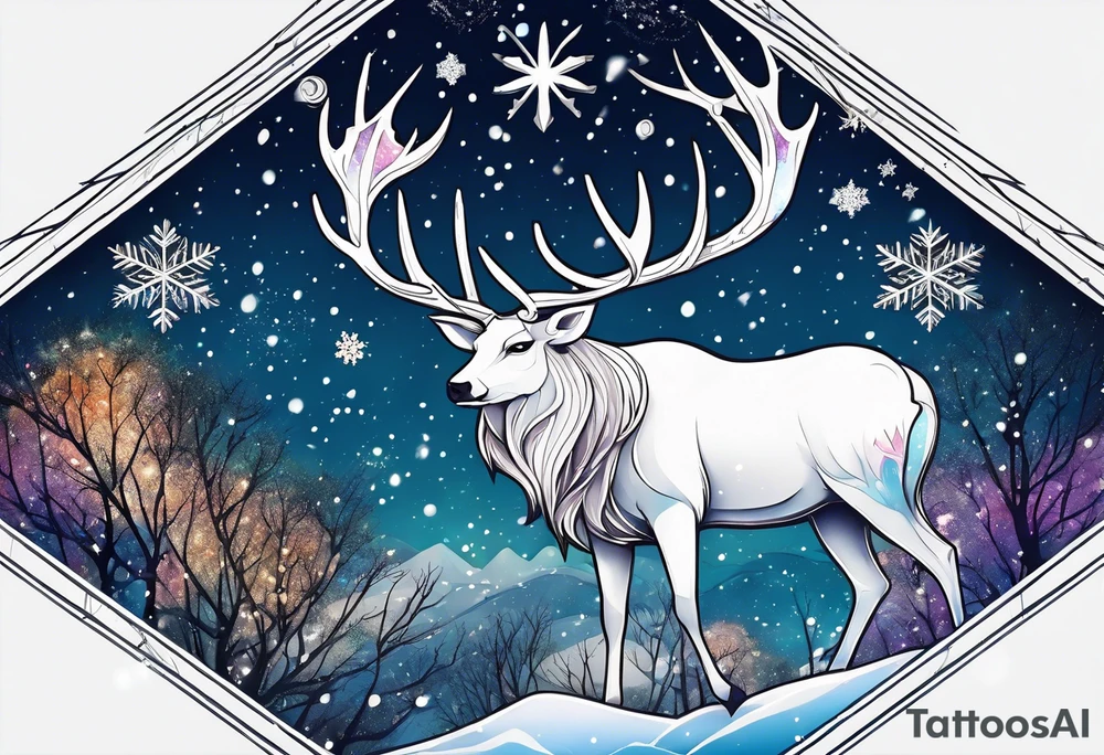 Constellation, animal, snowflake tattoo idea