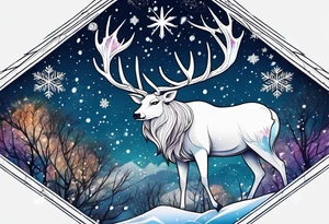 Constellation, animal, snowflake tattoo idea