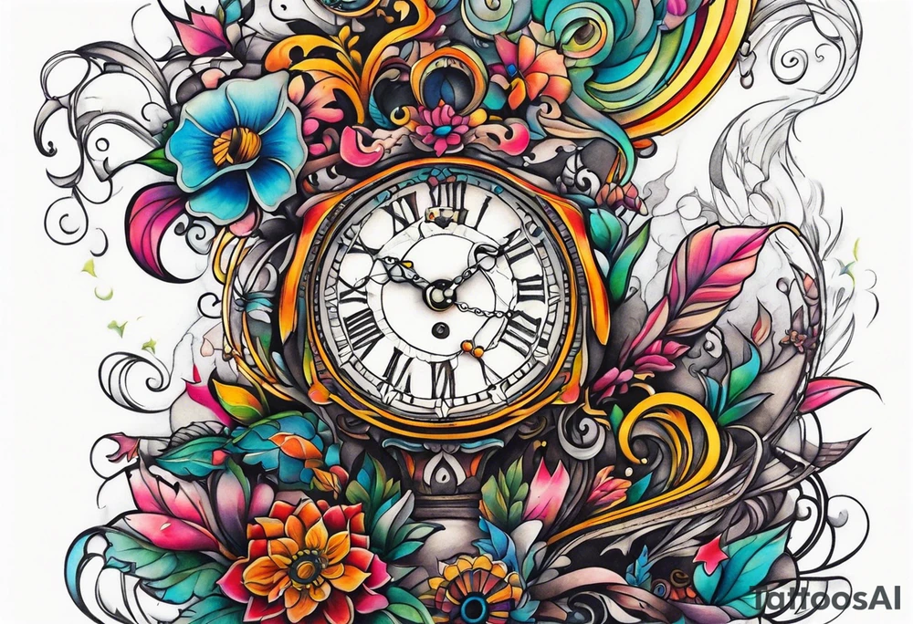Wonderland clock tattoo idea