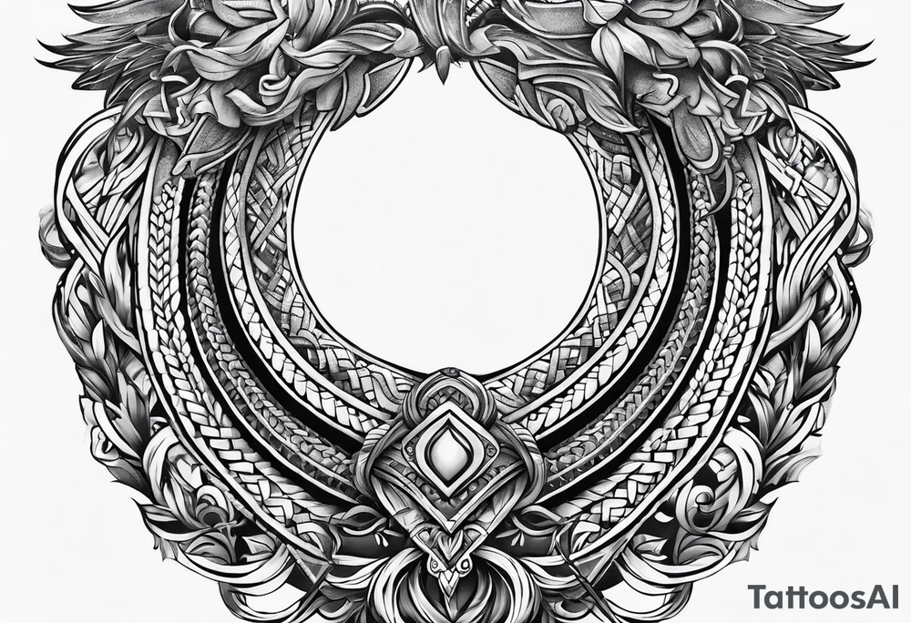 braided leather necklace tattoo idea