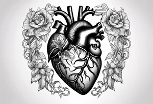 anatomical human Heart with tentacles tattoo idea