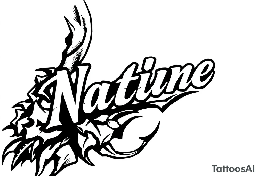 Name cover up behind the ear tattoo idea