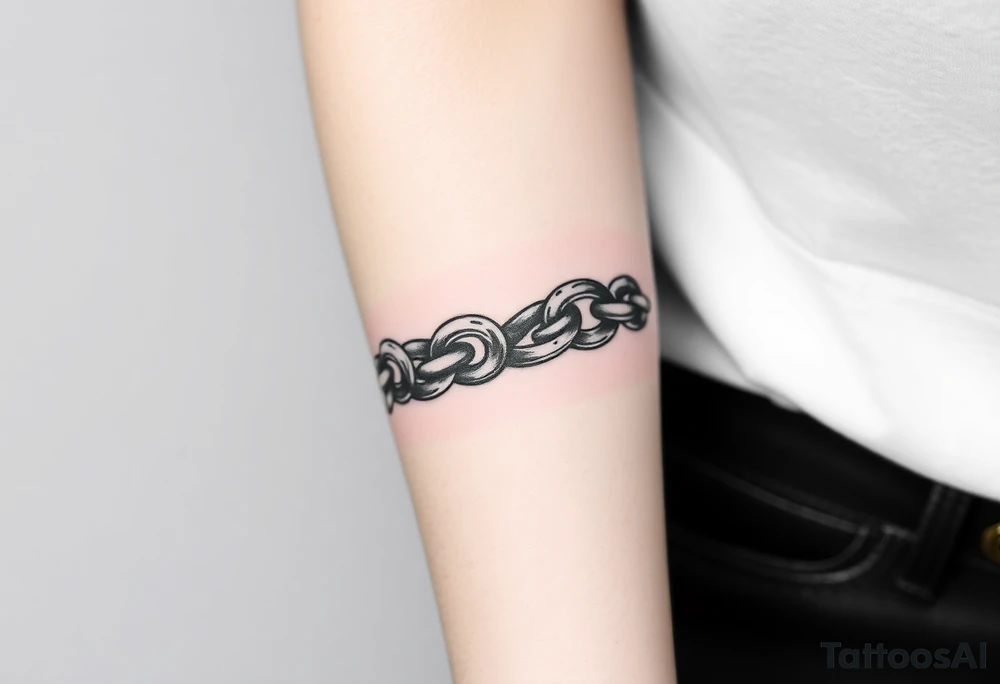 Une grande chaîne épaisse qui tourne tout autour du bras tattoo idea