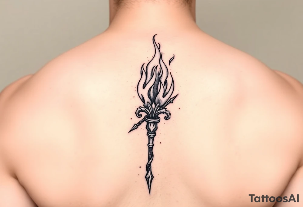 Fire staff tattoo idea