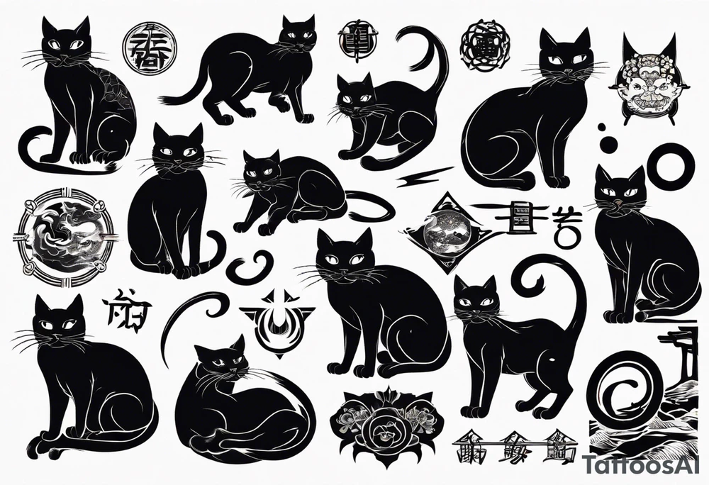 a black cat tattoo idea