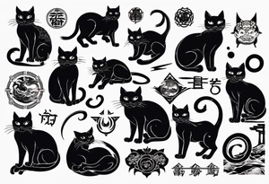 a black cat tattoo idea
