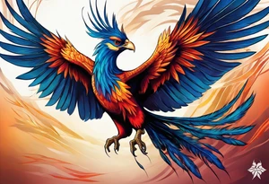 phoenix, 
chinese,
realistic, 
long tail,
elegant,
wing tips pointing down,
long neck,
long feathers,
in flight,
graceful, tattoo idea