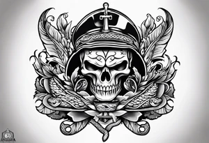 Snake head dagger tattoo idea