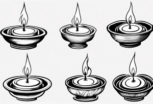 Burning candle in dish tattoo idea
