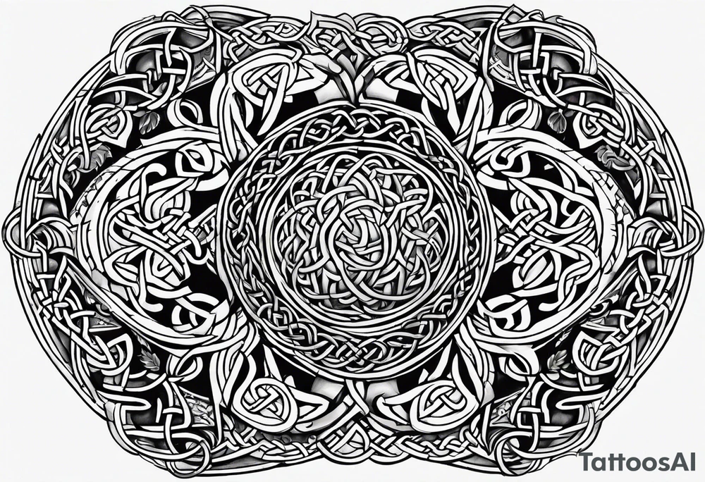 celtic knotwork with ailm tattoo idea