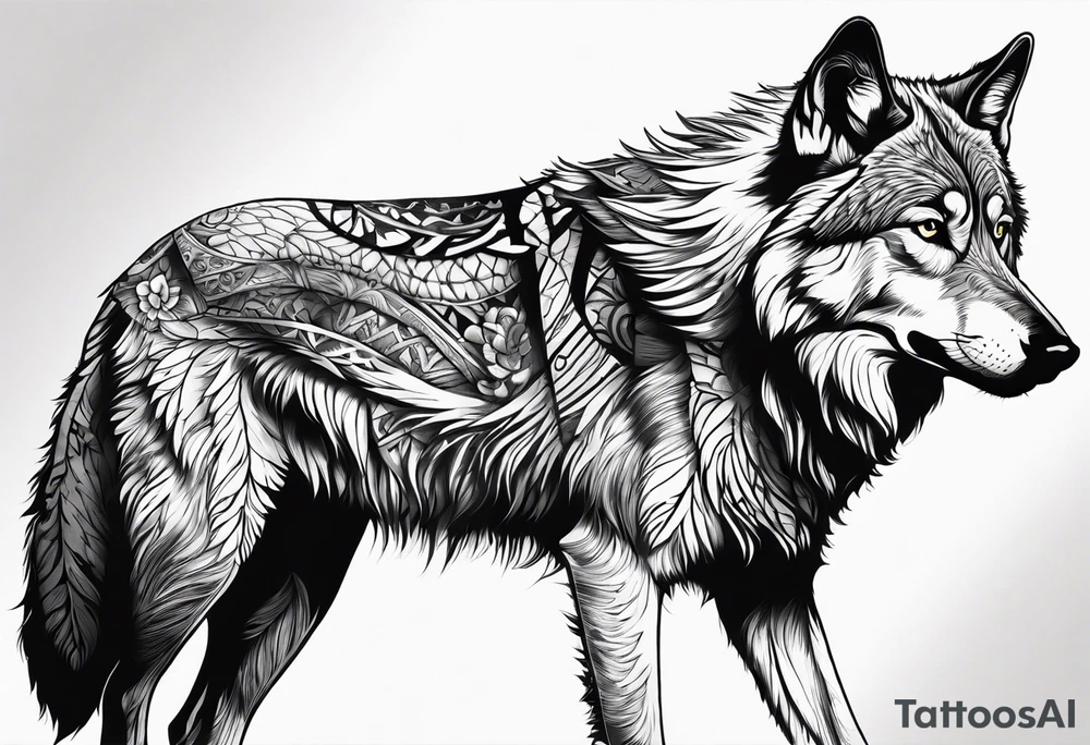 Limbo wolf for a male tattoo tattoo idea