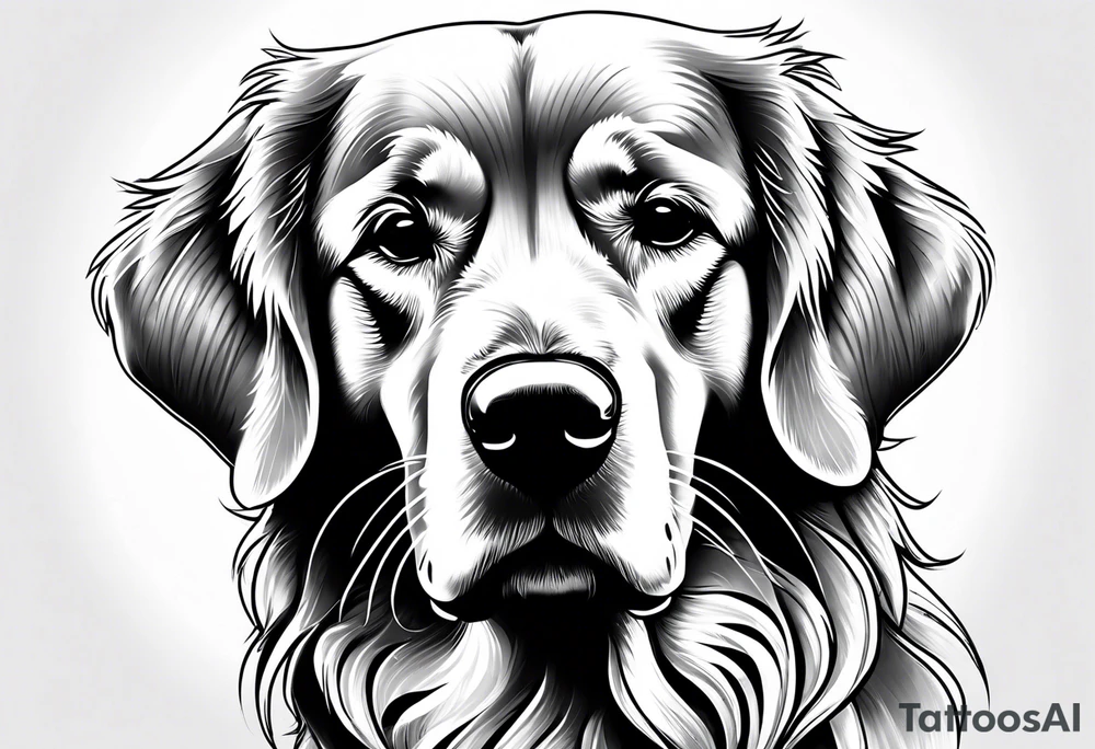 a golden retriever in a gi tattoo idea