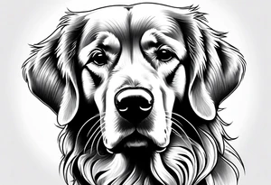 a golden retriever in a gi tattoo idea