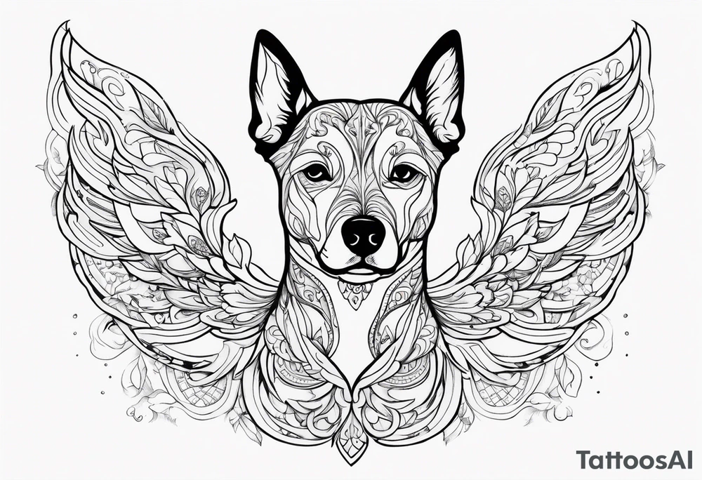 Dog turn over to an angel tattoo idea