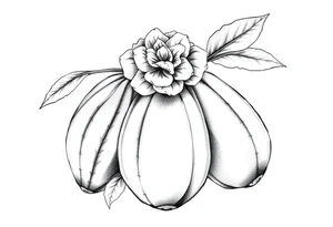 Drei Haselnüsse und mittig nach oben ein Haselnussblatt tattoo idea