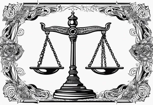 Libra scales sword, kind of cybersigilism tattoo idea