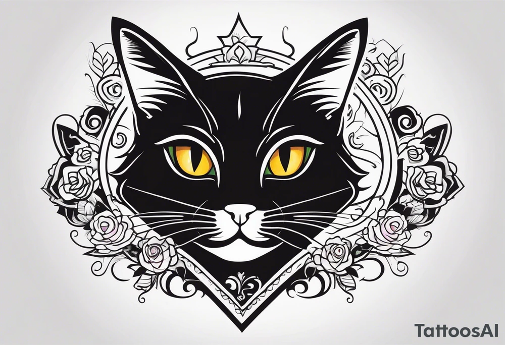 Black cat tattoo idea