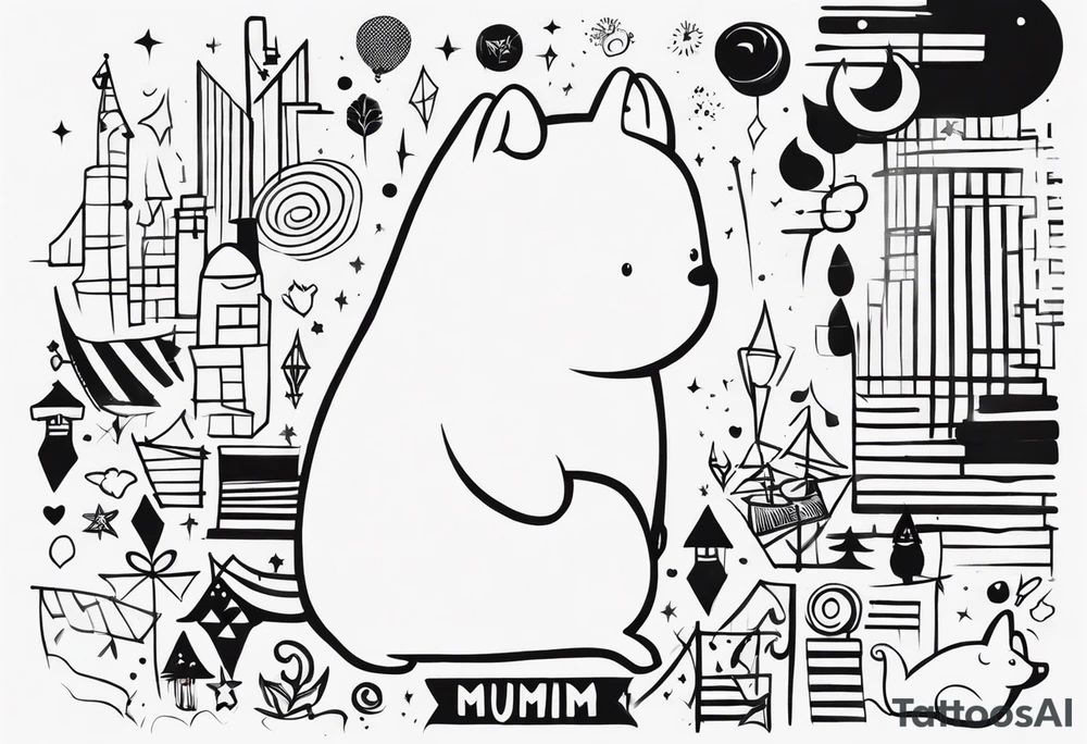 mumin, grunge, punk, mini tattoo idea