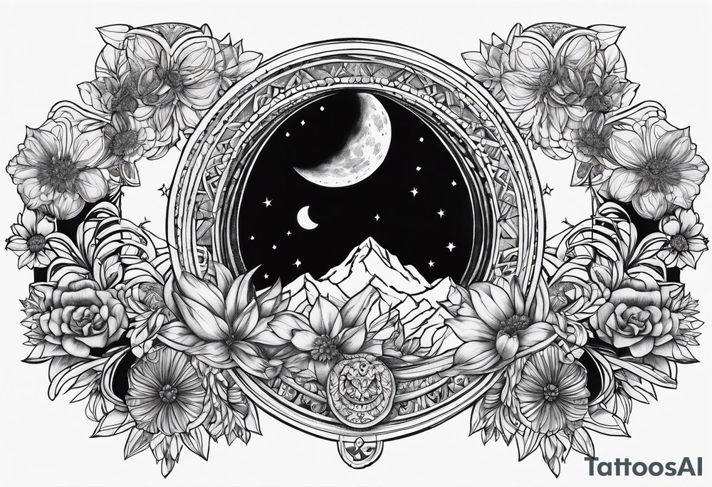 sacred moon tattoo idea