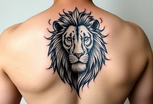 lion with a crown, surrounded by big boob's tattoo idea