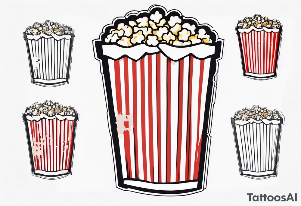 popcorn box tattoo idea