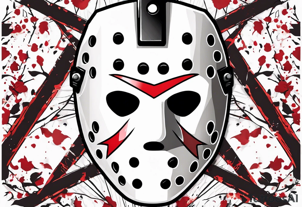 Friday the 13th Jason mask, horror, Japanese art tattoo idea