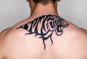 design japanese style tattoo with tiger stripe camouflage tattoo idea
