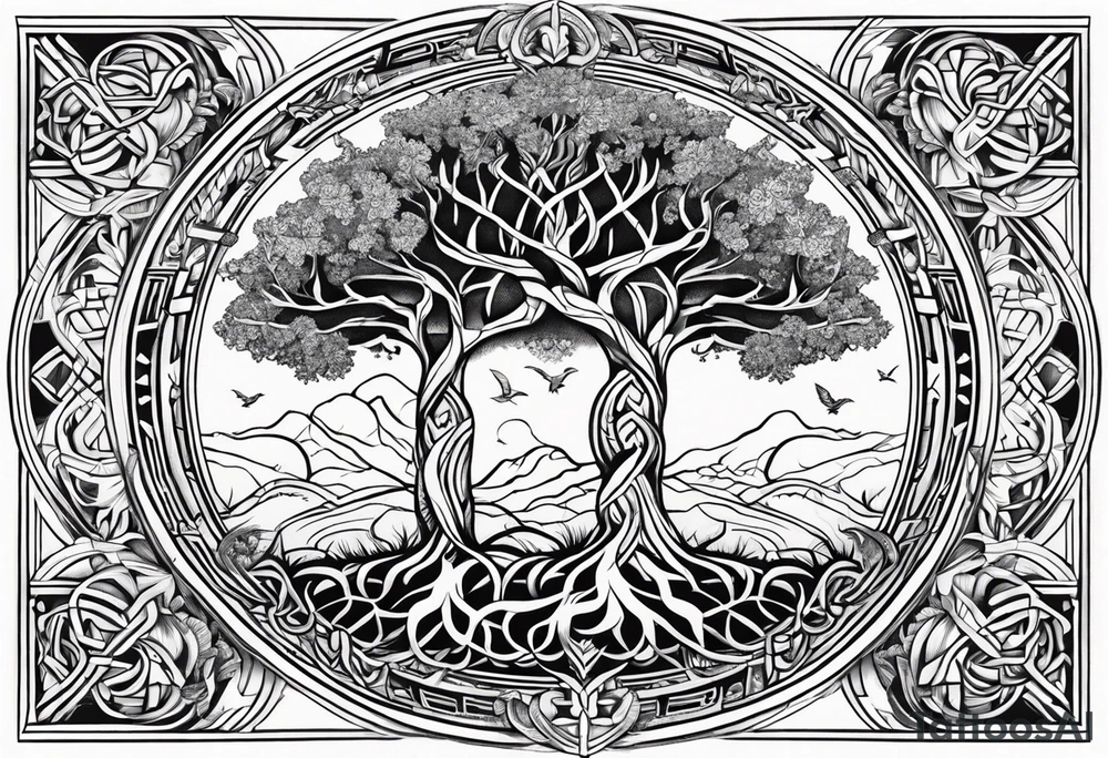 Nordic tree of life , 777 tattoo idea