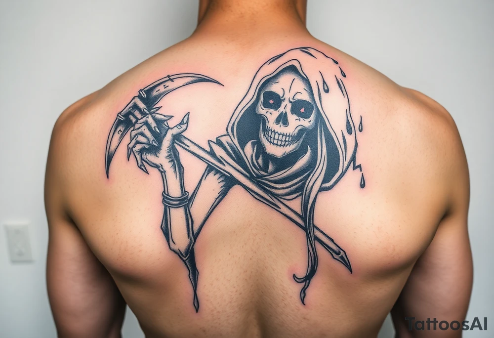 grim reaper female sexy tattoo idea
