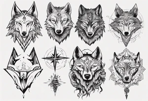 Spiritual wolf tattoo idea