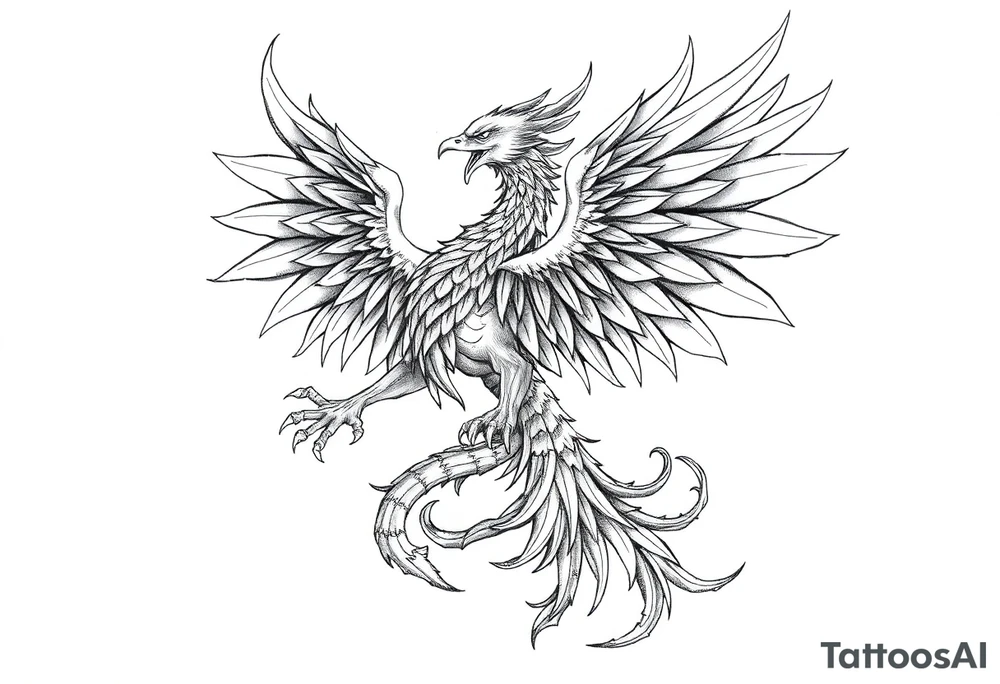 Powerful Phoenix rising tattoo idea