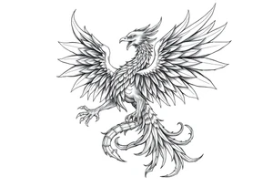 Powerful Phoenix rising tattoo idea