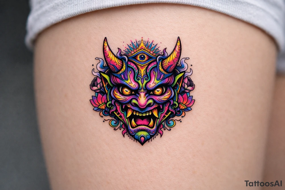 large hannya mask tattoo idea