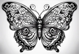 butterfly more with day of the dead tattoo idea