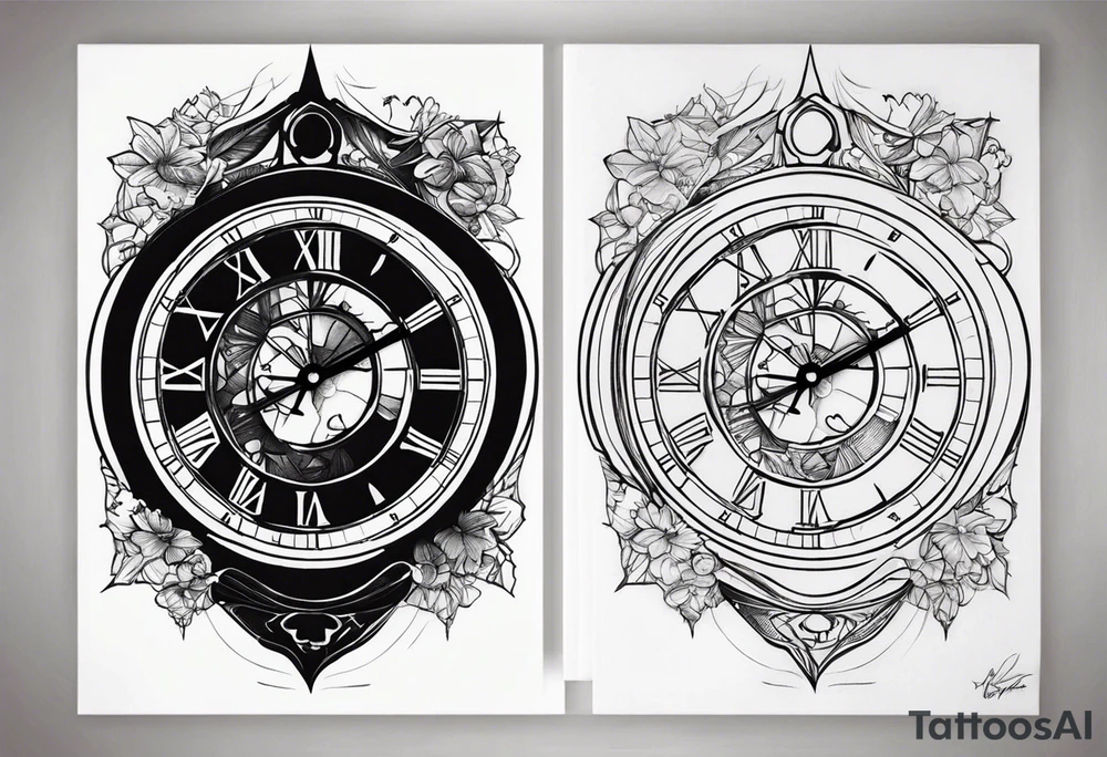 Broken clock tattoo idea