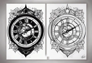 Broken clock tattoo idea