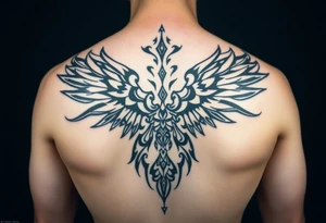 maximalist, cyber sigilism, organic touches, back tattoo, whimsical, witchy, hippie, fairy wing like, maximalistic, very very complex and big, detailed tattoo idea